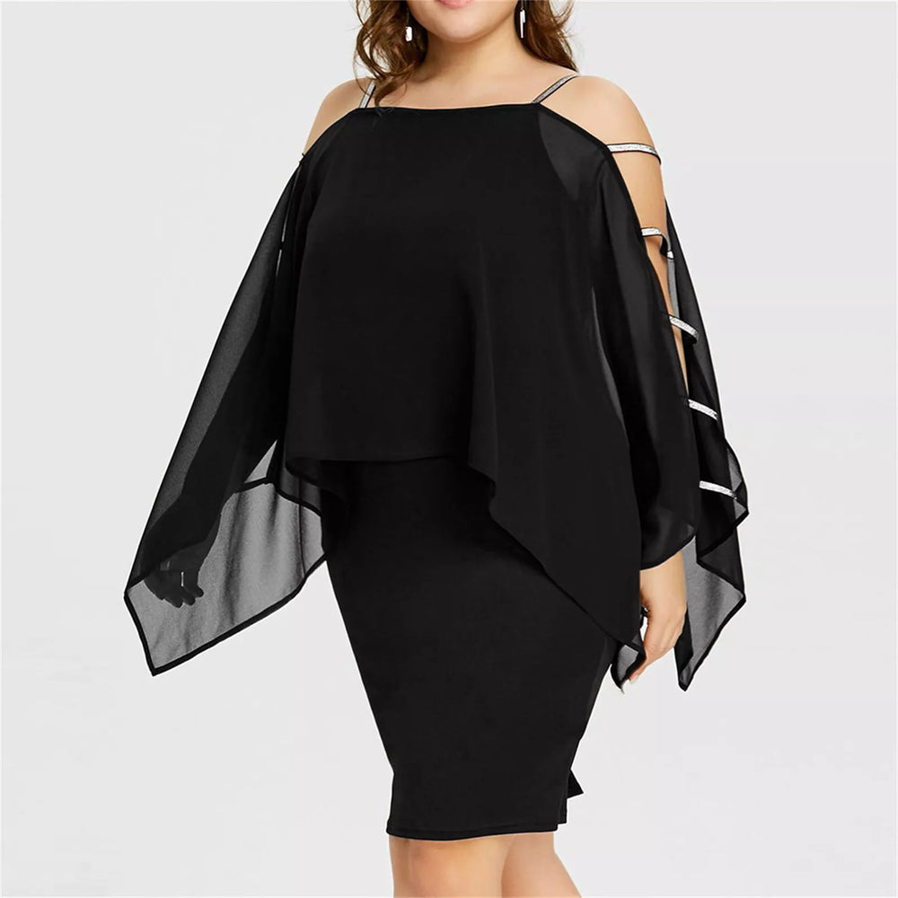 Plus-Size Off-the-Shoulder Lace Swing Dress for Fall - Elegant & Stylish Women's Fashion