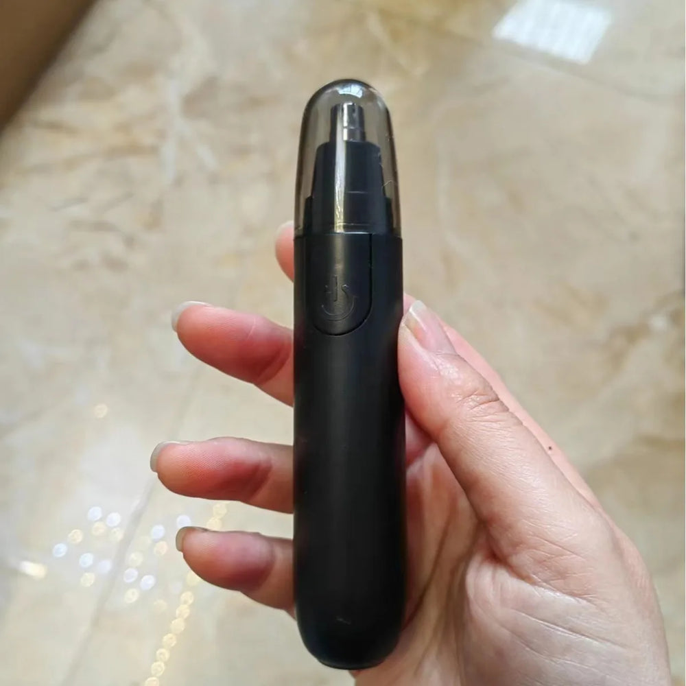 Electric Nose Hair Trimmer – Waterproof, LED Light & Ear/Eyebrow Attachments