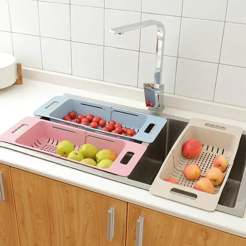 Expandable Dish Drying Rack – Auto-Drain, Adjustable & Over-Sink Design