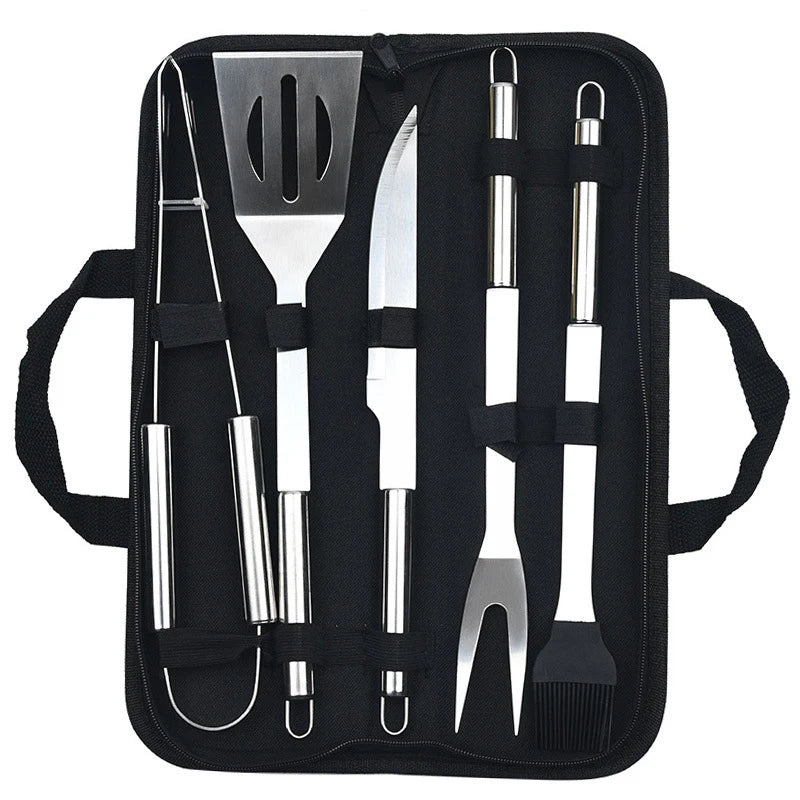 9-Piece Stainless Steel BBQ Utensil Set – Spatula, Tongs & Carrying Case