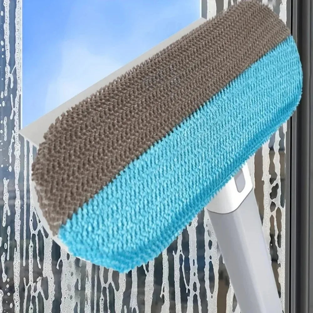 Window Cleaning Brush – Dual-Sided Dry & PVA Wet Pad, 45cm Handle