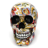 Mexican Floral Skull Figurine – Hand-Painted Resin, 18.5cm & Day of the Dead Decor