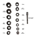 Bolt Extractor Set – 14-Piece, 6.35-19mm & Chrome-Molybdenum Steel
