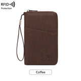 RFID Passport Organizer – Faux Leather, Holds 4 Passports & Zip Closure