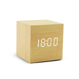 Wooden LED Alarm Clock – Temperature Display, Sound Activation & USB/Battery Power