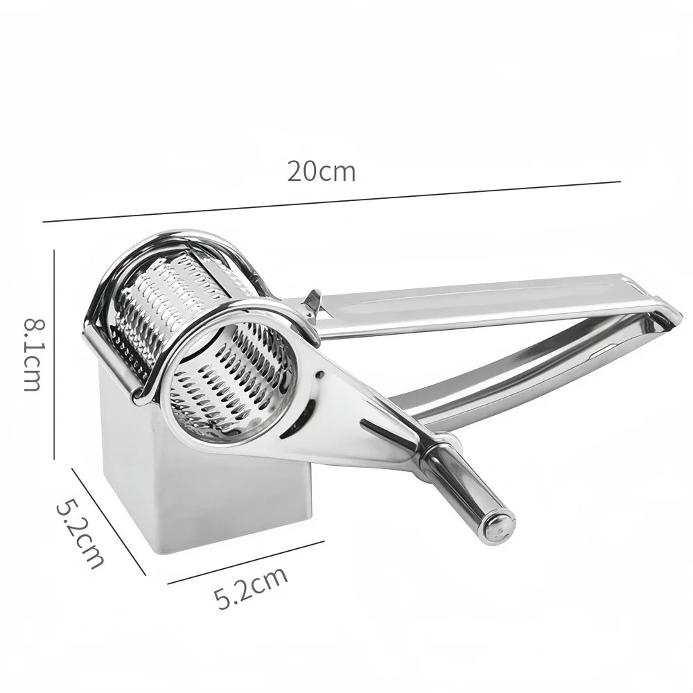 Optimized Product Title: **Edelstahl Rotationsreibe mit Handkurbel – Perfekt für Käse, Gemüse und Obst – Hochwertige Küchenreibe für schnelles und einfaches Raspeln** 

This title includes relevant keywords while providing additional details to attract po