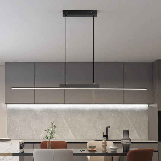 Linear Dining Pendant Light – LED, Adjustable Height & Aluminium Iron Build