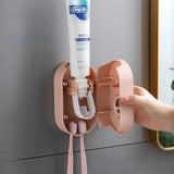 Automatic Toothpaste Dispenser – Wall-Mounted, No-Drill Adhesive & Toothbrush Holders