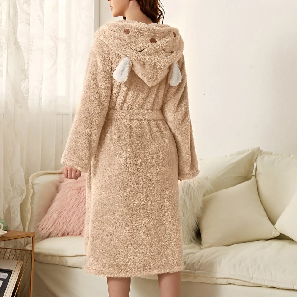 Gemütlicher Flanell-Bademantel mit Kapuze für Damen und Herren – Weich, Warm und Stylish