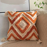 Tufted Throw Pillow – 45×45cm, Handwoven Texture & Geometric Pattern