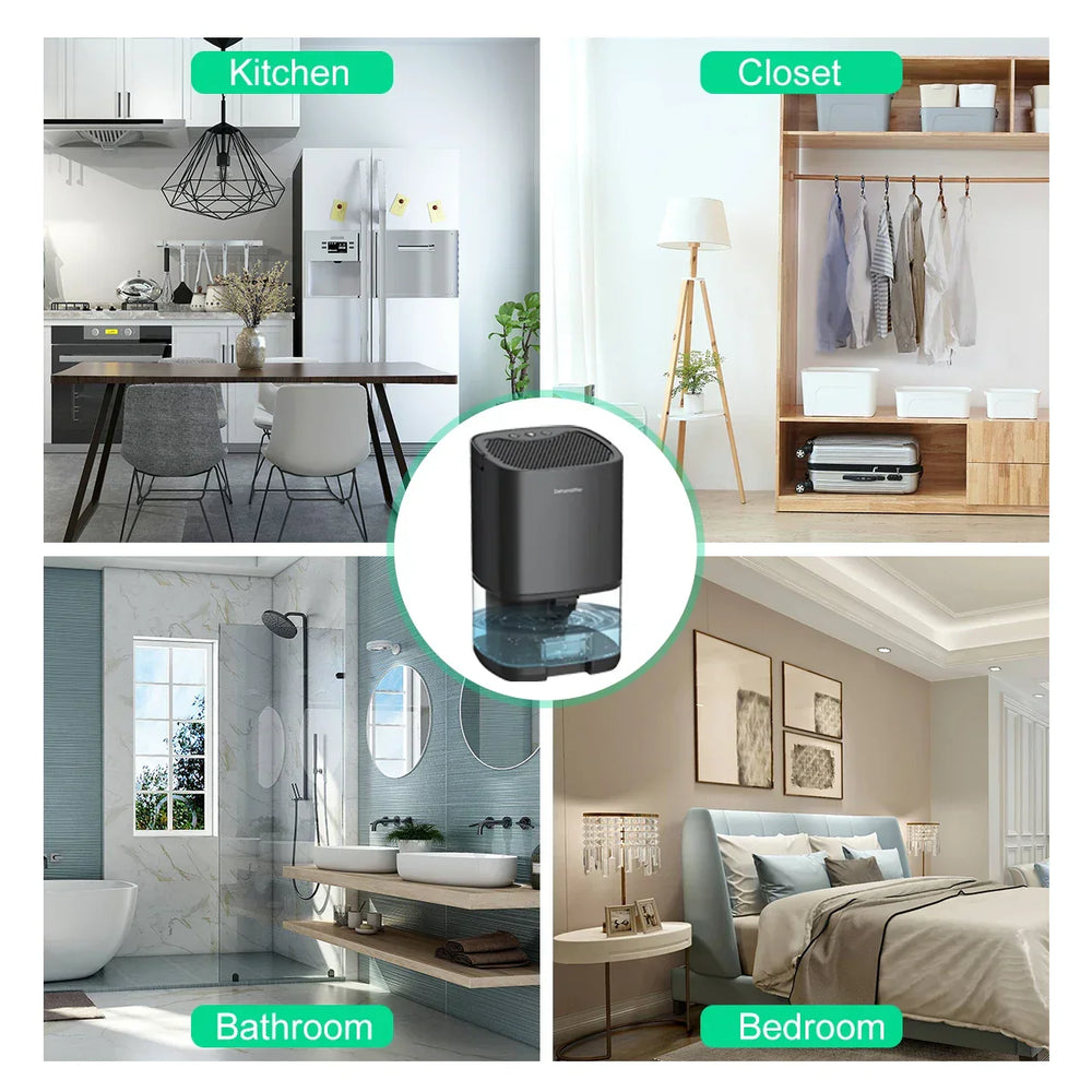 1000ml Portable 2-in-1 Dehumidifier with Air Filter & Night Light - Aveline
