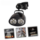 LED BBQ Grill Light – 360° Swivel, Dual-Head LED & Clip Mount