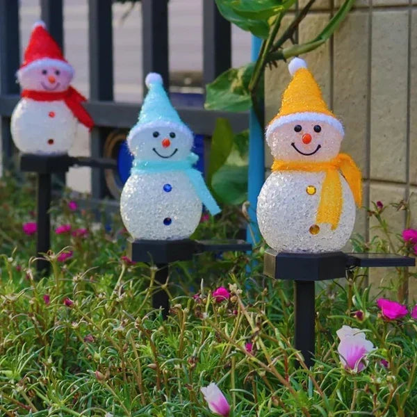 Solar Powered Snowman Garden Lamp – Waterproof Outdoor Christmas Light
