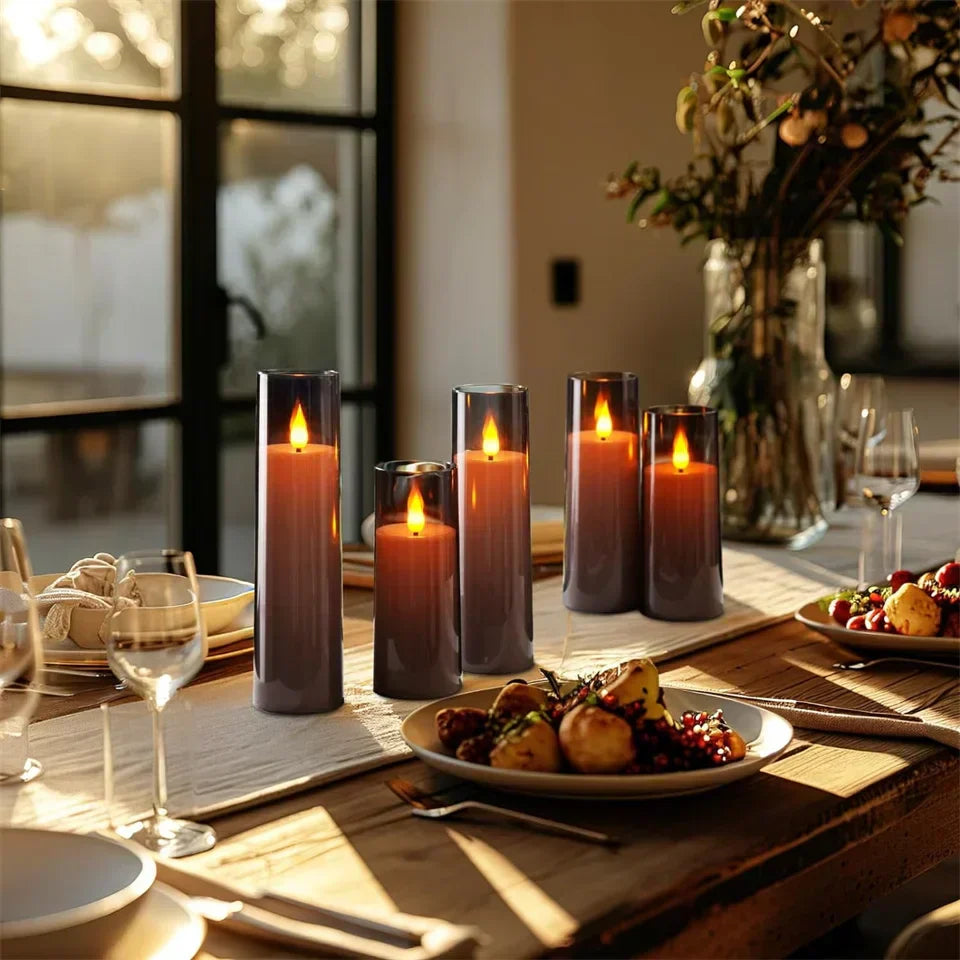 Realistic LED Candle Set - Flameless, Battery Operated, Perfect for Home Decor & Events