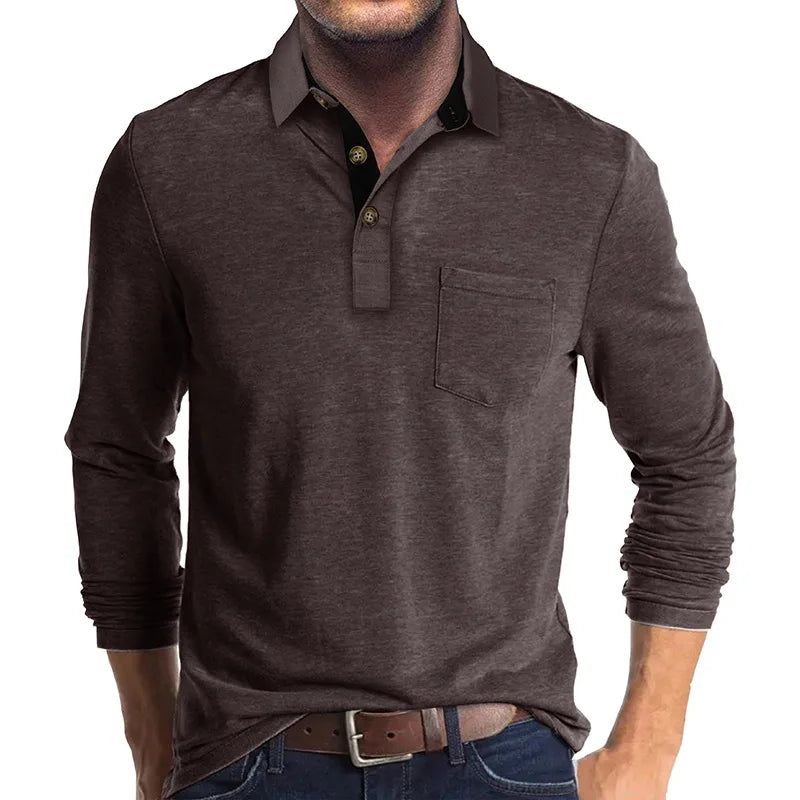 Matteo Men's Long-Sleeve Polo - Breathable & Versatile