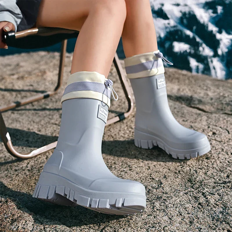 Arlena – Women's Retro Waterproof Rain Boots with Non-Slip Sole