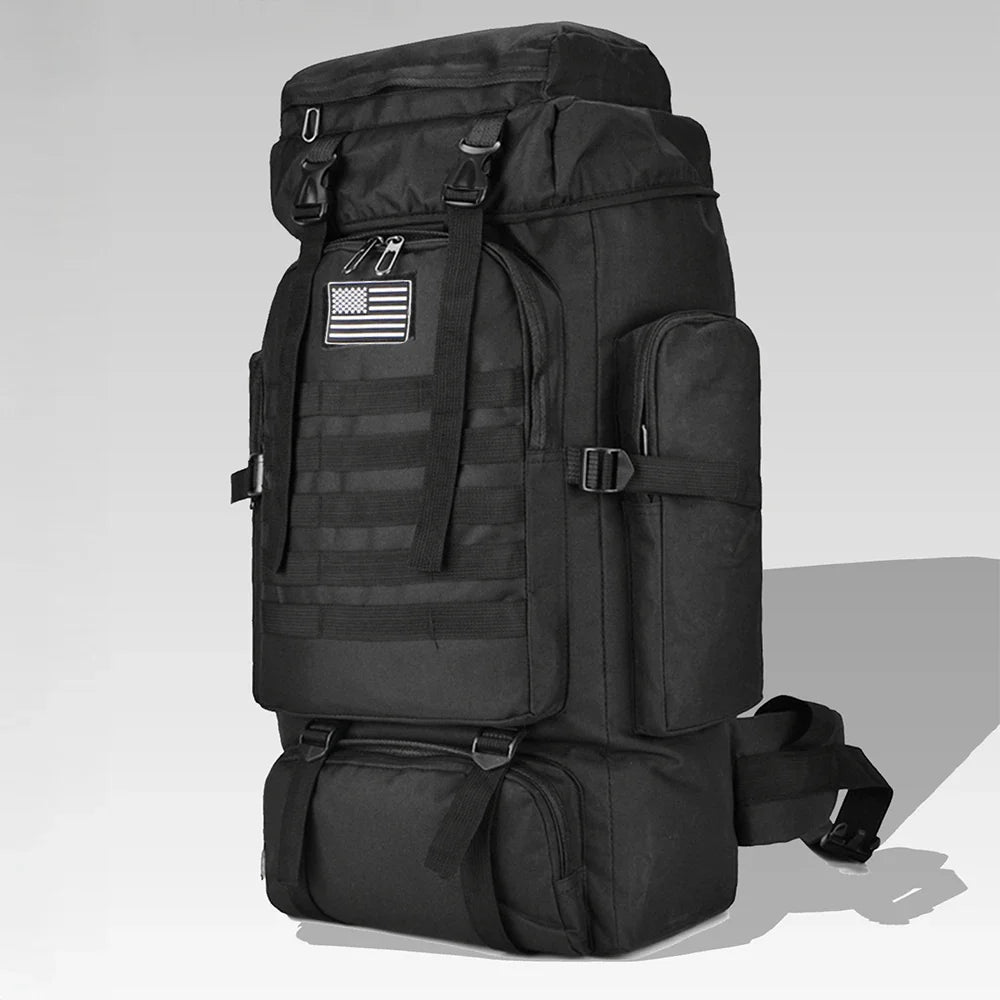 Tactical Hiking Backpack – 80L-100L, MOLLE System & Padded Hip Belt