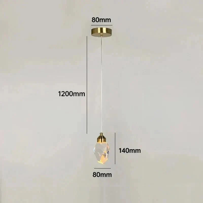 Crystal LED Pendant Light – Faceted K9 Shade, Gold Finish, Warm & Cool White