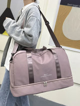 Travel Duffel Bag – Women's Pink, Shoe Compartment & Trolley Sleeve