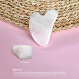 White Jade Gua Sha Tool – Heart-Shaped, Facial Massage & Cooling