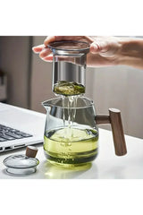 BowLift | Wood Handle Glass Teapot