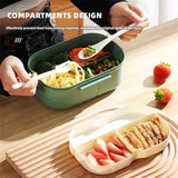 Bento Lunch Box – 1200ml 2-Tier Leakproof, Divided Tray & Spoon & Fork Included