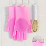 Silicone Dish Gloves – Built-In Scrub Bristles, Heat-Resistant & Reusable