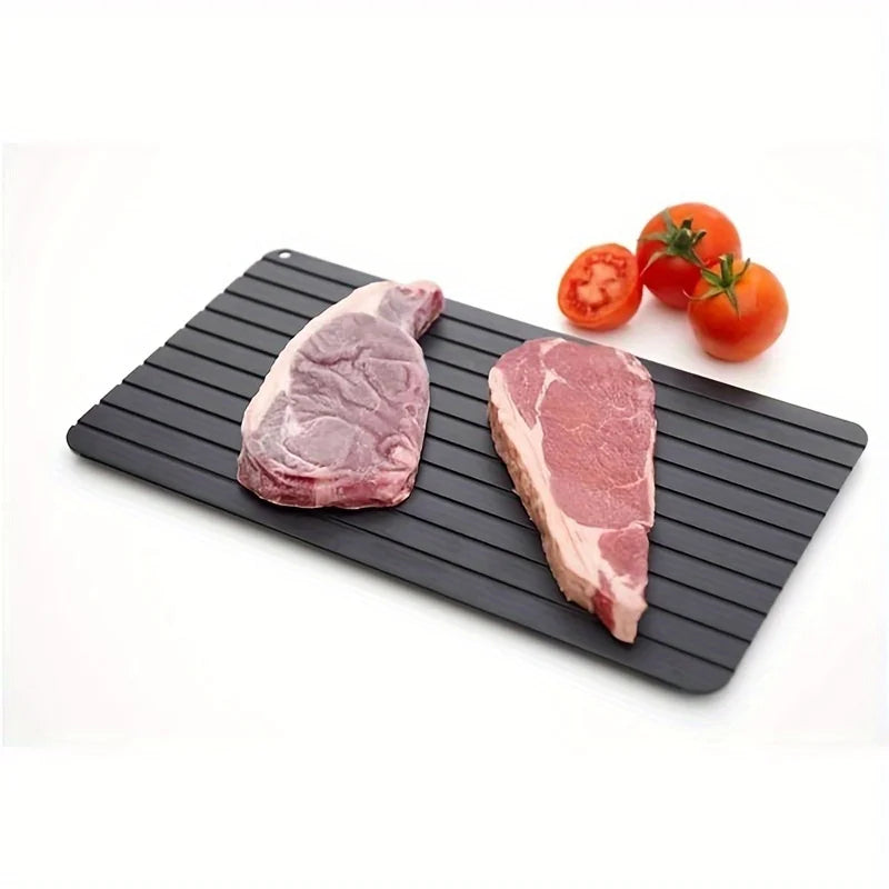 Aluminum Defrosting Tray – 35.5×20.8cm, Ridged Design & Food-Safe