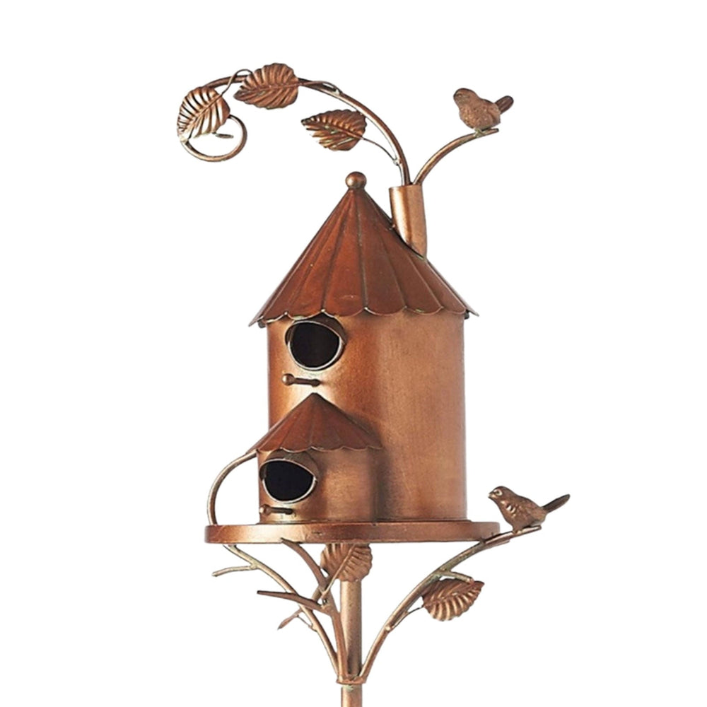 BowLift | Metal Art Birdhouse on Garden Stake - FeatherNest