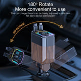 120W 4-in-1 Retractable Car Charger with USB-C & Cigarette Lighter Adapter - Vega