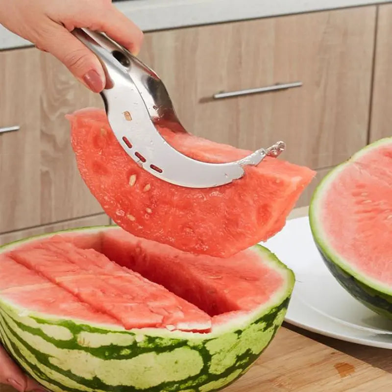 Stainless Steel Watermelon Cutter – Cut & Serve, Serrated Blade & Rust-Free