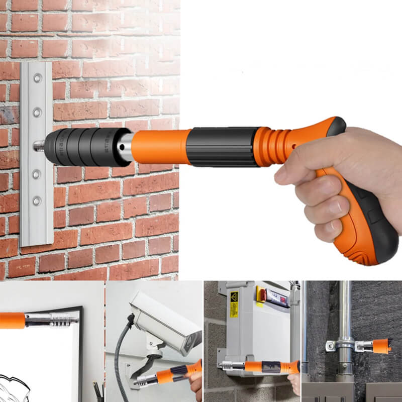 Pneumatic Concrete Nail Gun – Mini Compact, Steel & Wood Compatible, Includes 50 Nails