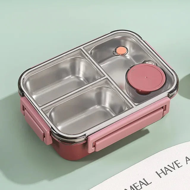 Lunchbox Edelstahl 3-geteilt mit Heizfunktion