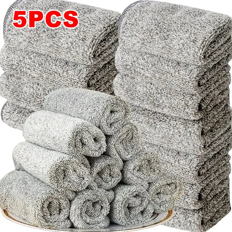 Microfiber Cleaning Cloths – 5-Pack, Streak-Free, Absorbent & Scratch-Free