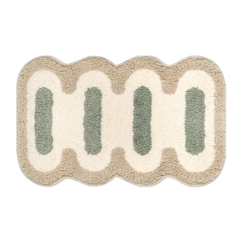 Non-Slip Bath Rug – Geometric Pattern, Absorbent Polyester & TPR Anti-Slip Backing