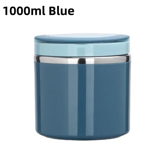 Insulated Stainless Steel Lunch Box – 630-1000ml, Leakproof Lid & Carry Handle