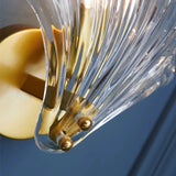 Glass Shell Wall Light – E14 Socket, Gold Metal Fixture & Clear/Cognac Glass