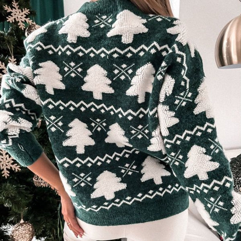 Enhanced Product Title: "Katy's Sweater | Festive Women's Christmas Sweater with Christmas Tree Design" 

This title is optimized for clarity and includes relevant keywords that potential customers might search for.