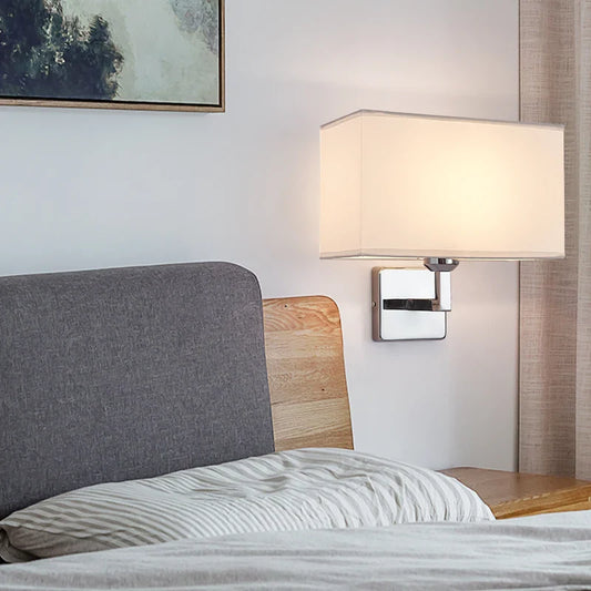 Bedside Wall Lamp – Reading Light, E27 Base &amp; Modern Chrome Design