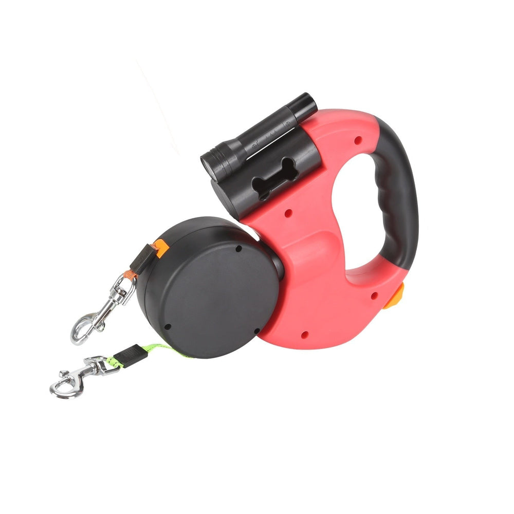Optimized Product Title: "Doppelte Einziehbare Hundeleine mit LED-Taschenlampe – Ideal für gleichzeitiges Führen von zwei Hunden" 

This title includes relevant keywords while maintaining clarity and appeal for potential buyers.
