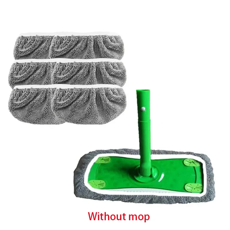 Reusable Microfiber Mop Pads 6-Pack – Machine Washable & Standard Flat Mop Fit