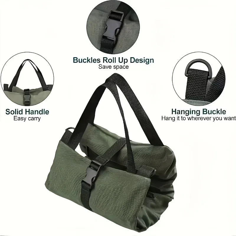 Roll-Up Tool Bag – Oxford Fabric, 4+ Zippered Pockets & Shoulder Strap