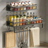 MetroRack – Modern Black Kitchen Wall Shelf