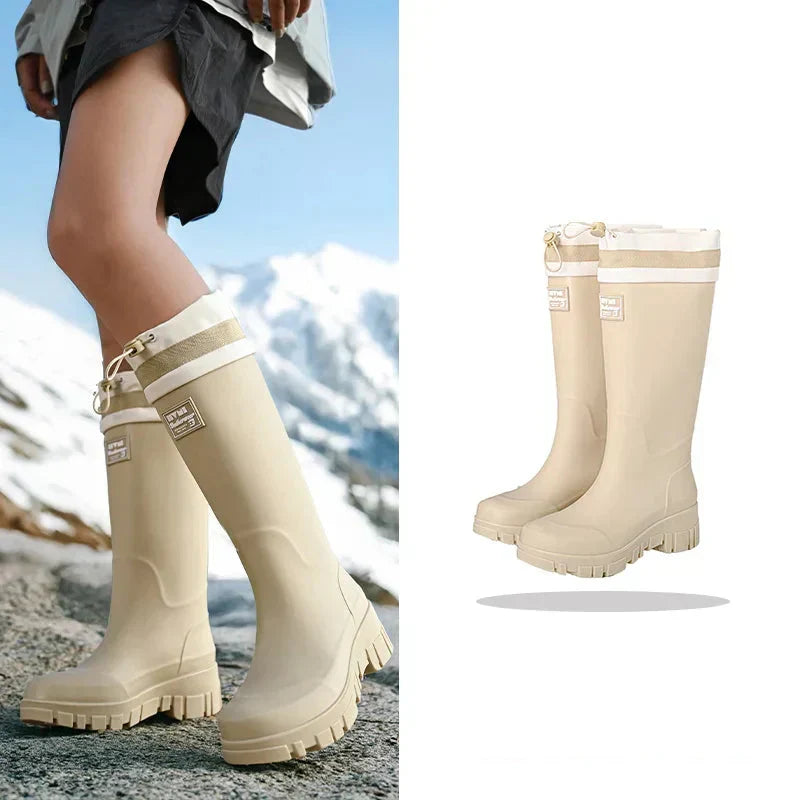 Arlena – Women's Retro Waterproof Rain Boots with Non-Slip Sole