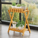 Optimized Product Title: "2-stöckiges Bambus-Pflanzenregal mit dekorativem Zaungitter – Stilvolles Pflanzenregal für Innen- und Außenbereich" 

This title includes relevant keywords while enhancing clarity and appeal for potential buyers.