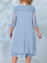 Plus Size Fall Embroidered Banquet Dress - Elegant Autumn Evening Wear