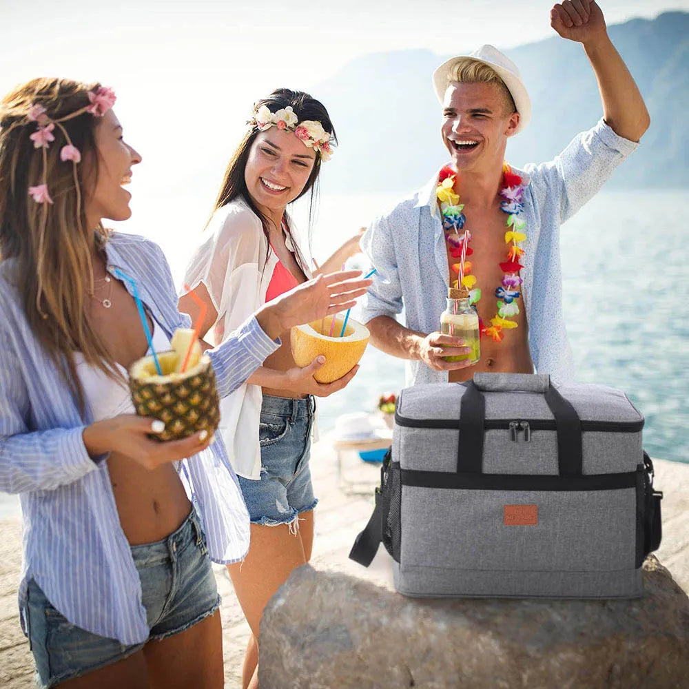 Foldable Insulated Cooler Bag – 35L, Shoulder Strap & Mesh Pocket