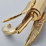 BowLift | Swan Single Handle Golden Basin Faucet