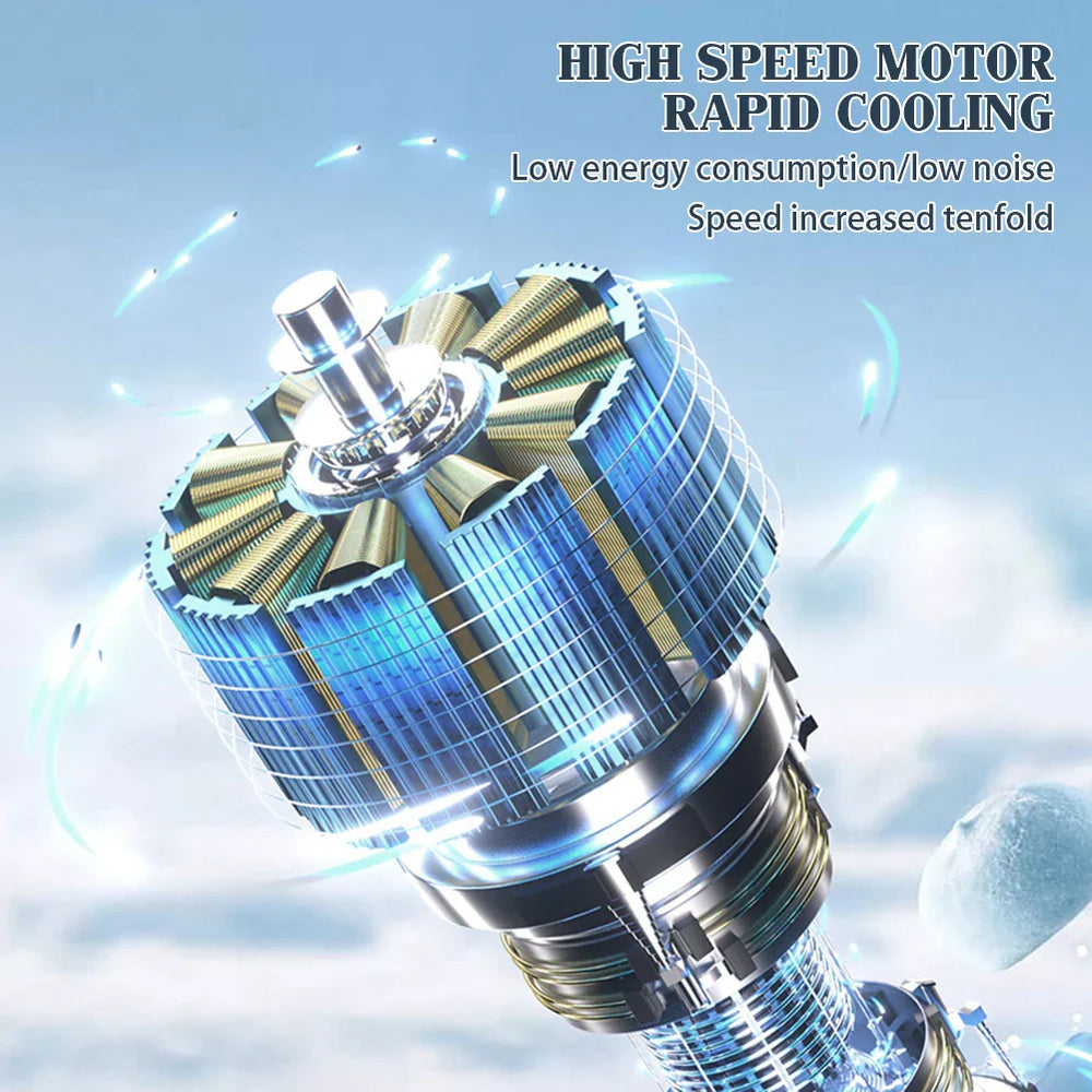 Mini Handheld Fan – 100 Speeds, 4000mAh Rechargeable & Digital Display