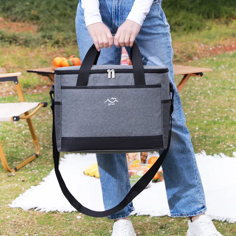 Insulated Cooler Bag – Oxford Fabric, Shoulder Strap & Mesh Pocket